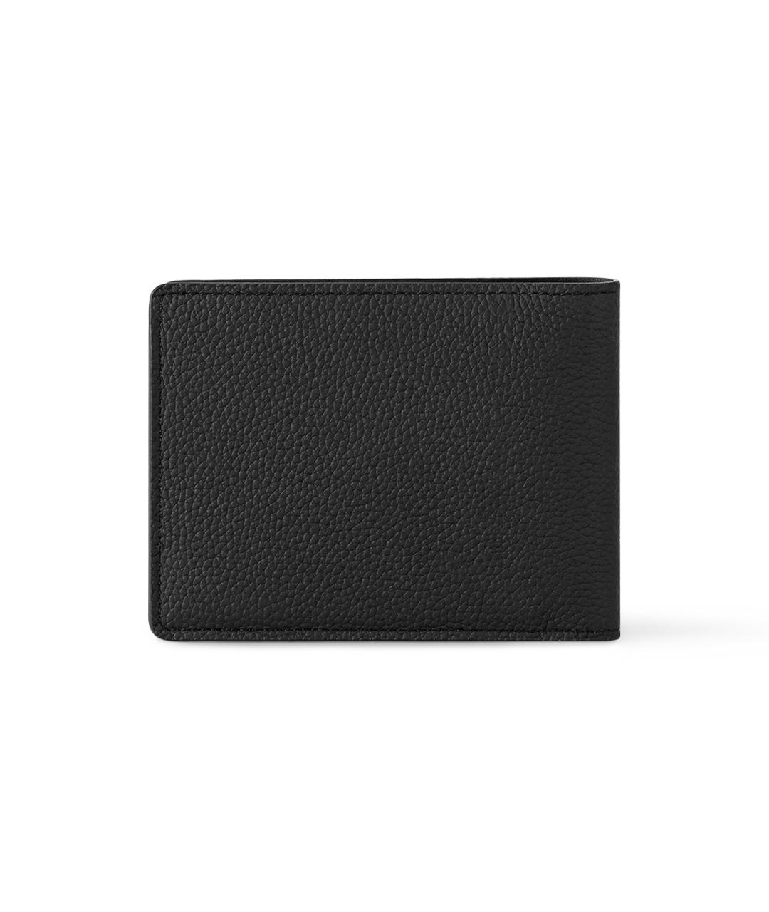 LOUIS VUITTON Черный кожаный кошелек, фото 3