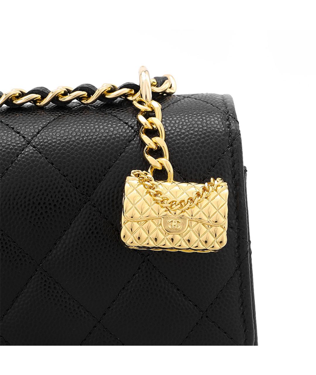 CHANEL Черный кожаный кошелек, фото 5