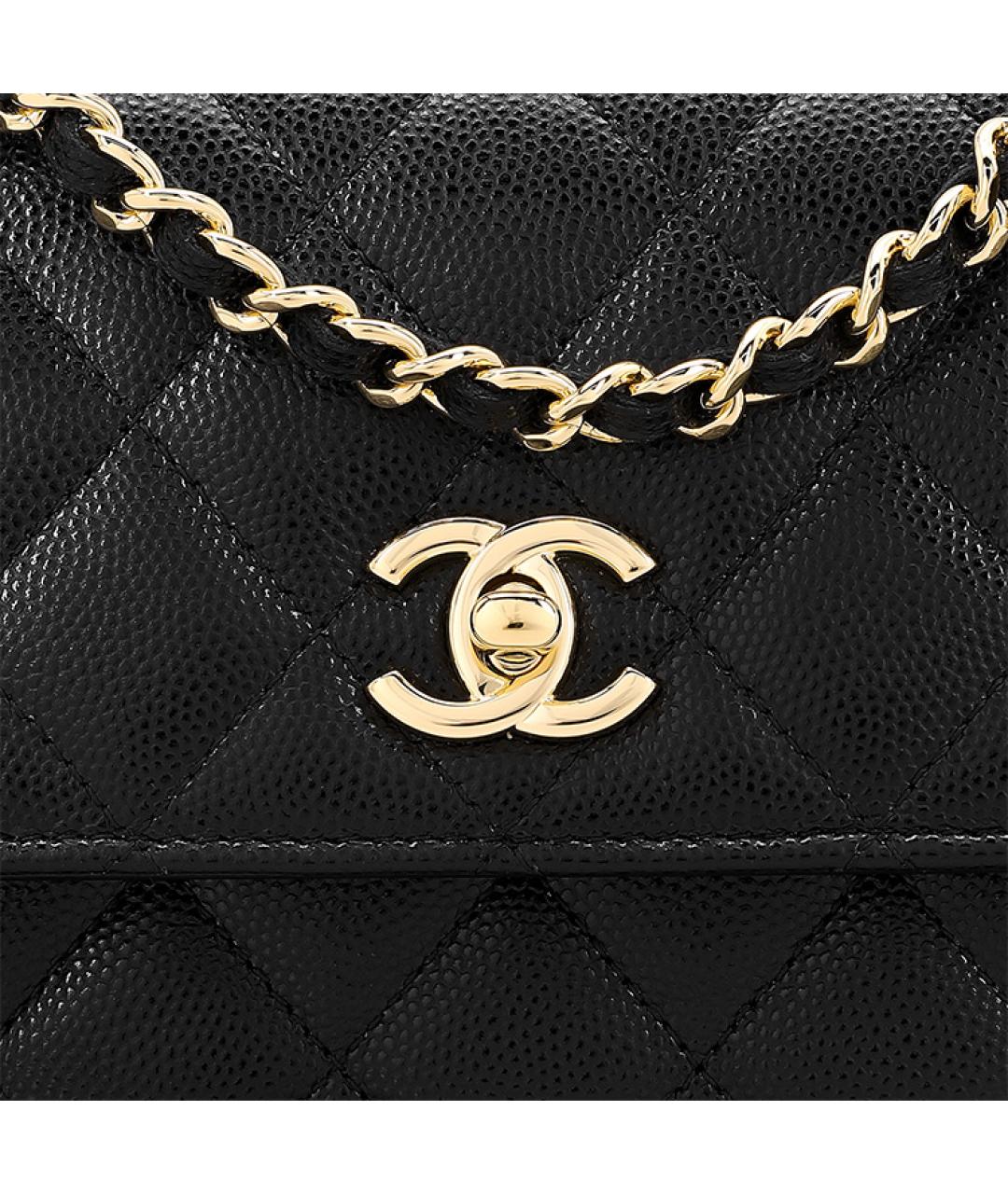 CHANEL Черный кожаный кошелек, фото 6