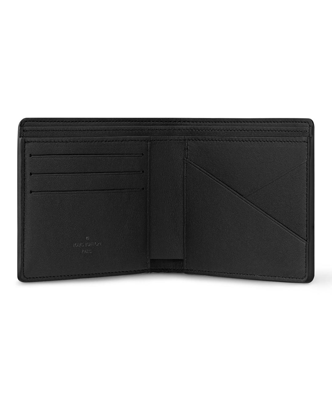 LOUIS VUITTON Черный кожаный кошелек, фото 4