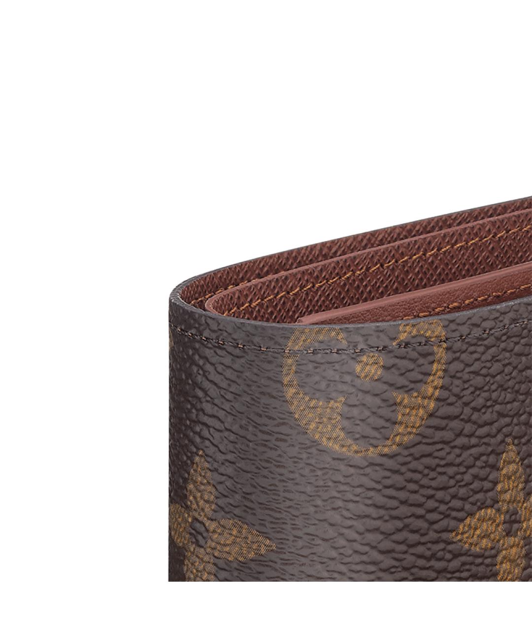 LOUIS VUITTON Коричневый кожаный кошелек, фото 5