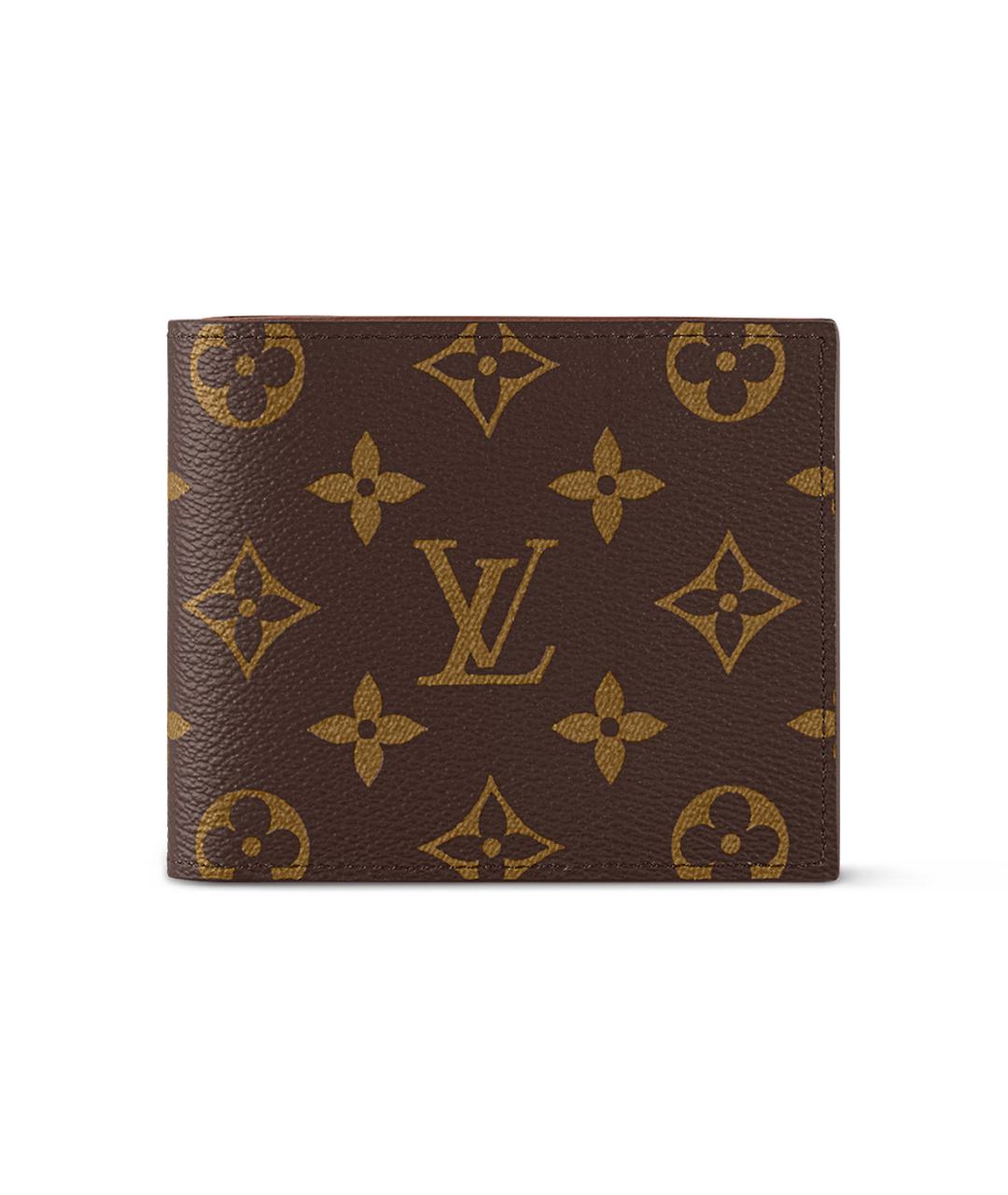 LOUIS VUITTON Коричневый кожаный кошелек, фото 1