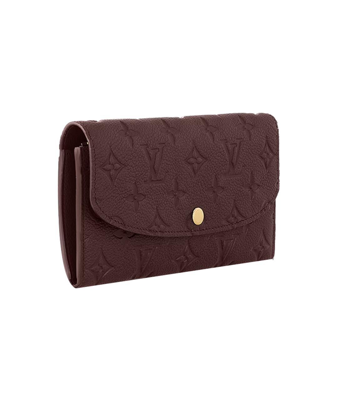 LOUIS VUITTON Бордовый кожаный кошелек, фото 2