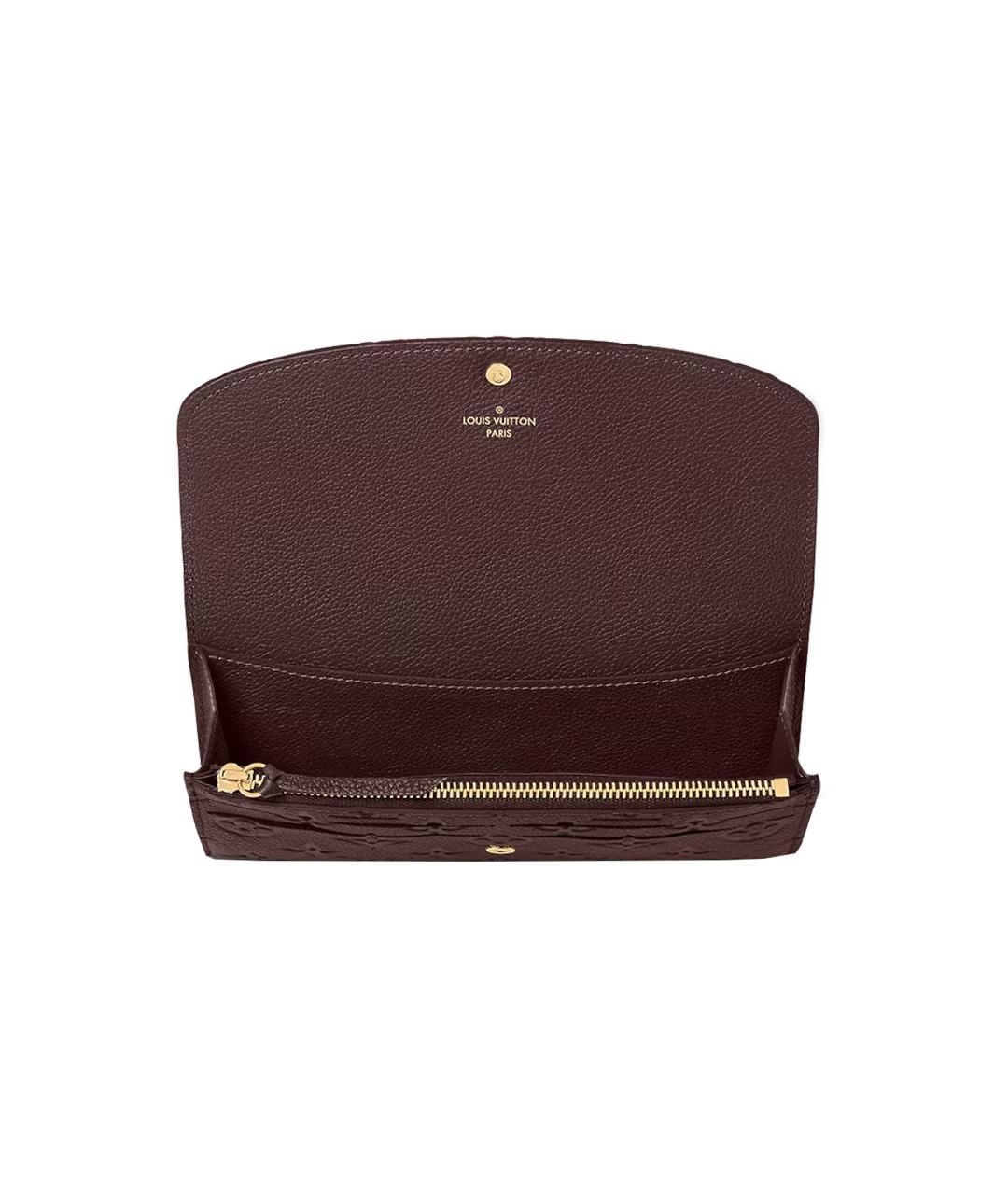 LOUIS VUITTON Бордовый кожаный кошелек, фото 4