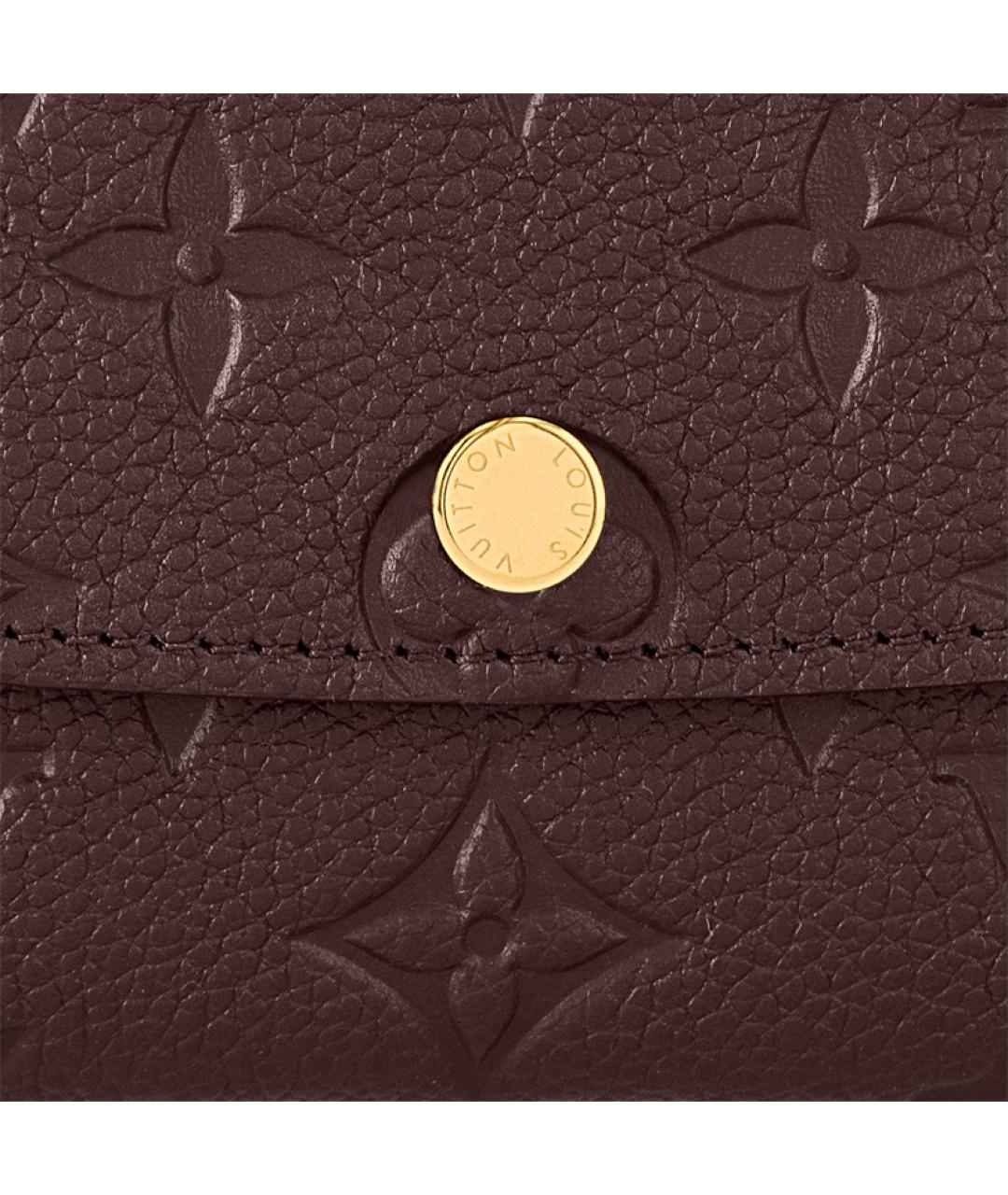 LOUIS VUITTON Бордовый кожаный кошелек, фото 5