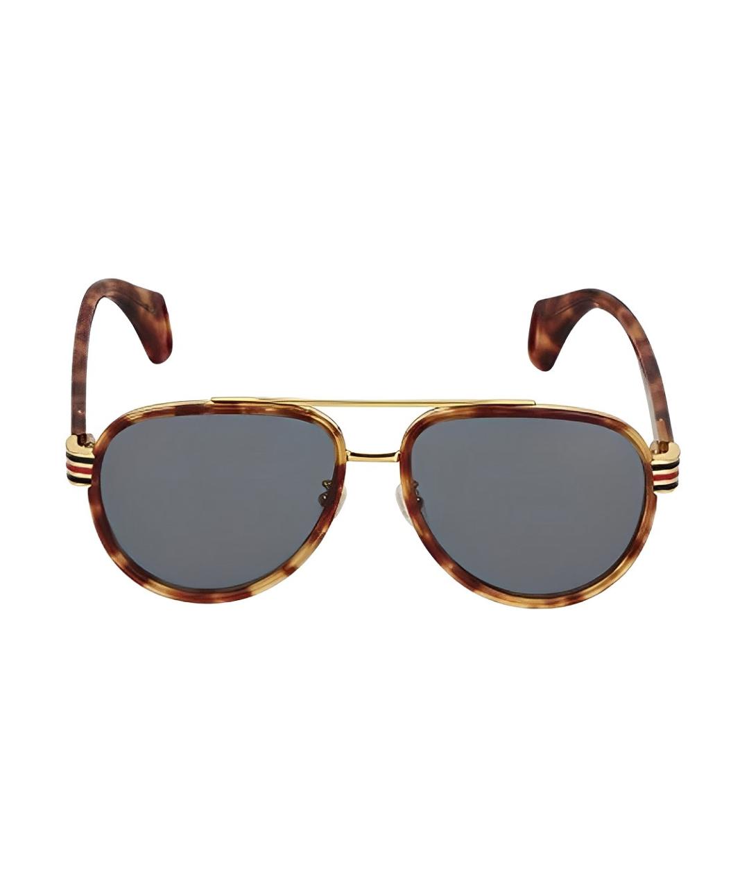 GUCCI Коричневые пластиковые солнцезащитные очки, фото 2