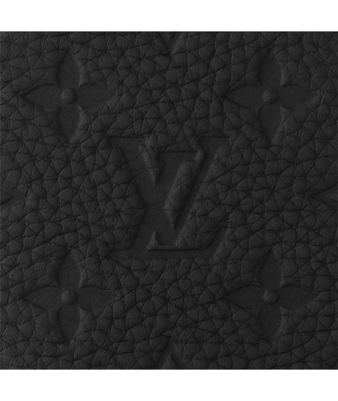 LOUIS VUITTON Черный кожаный кошелек, фото 6