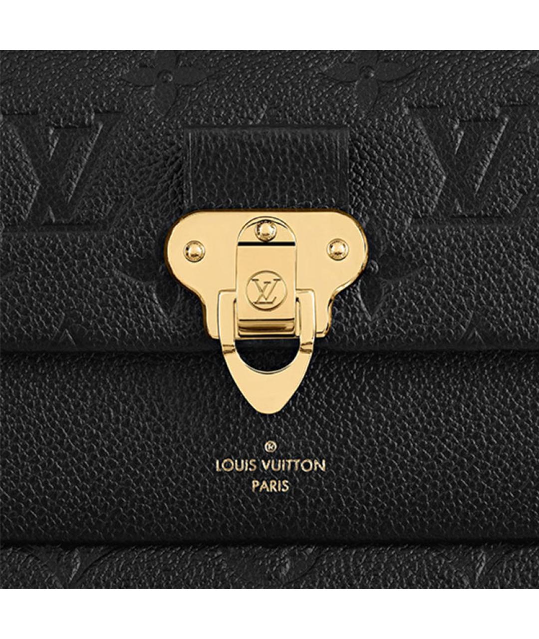 LOUIS VUITTON Черная кожаная сумка через плечо, фото 5