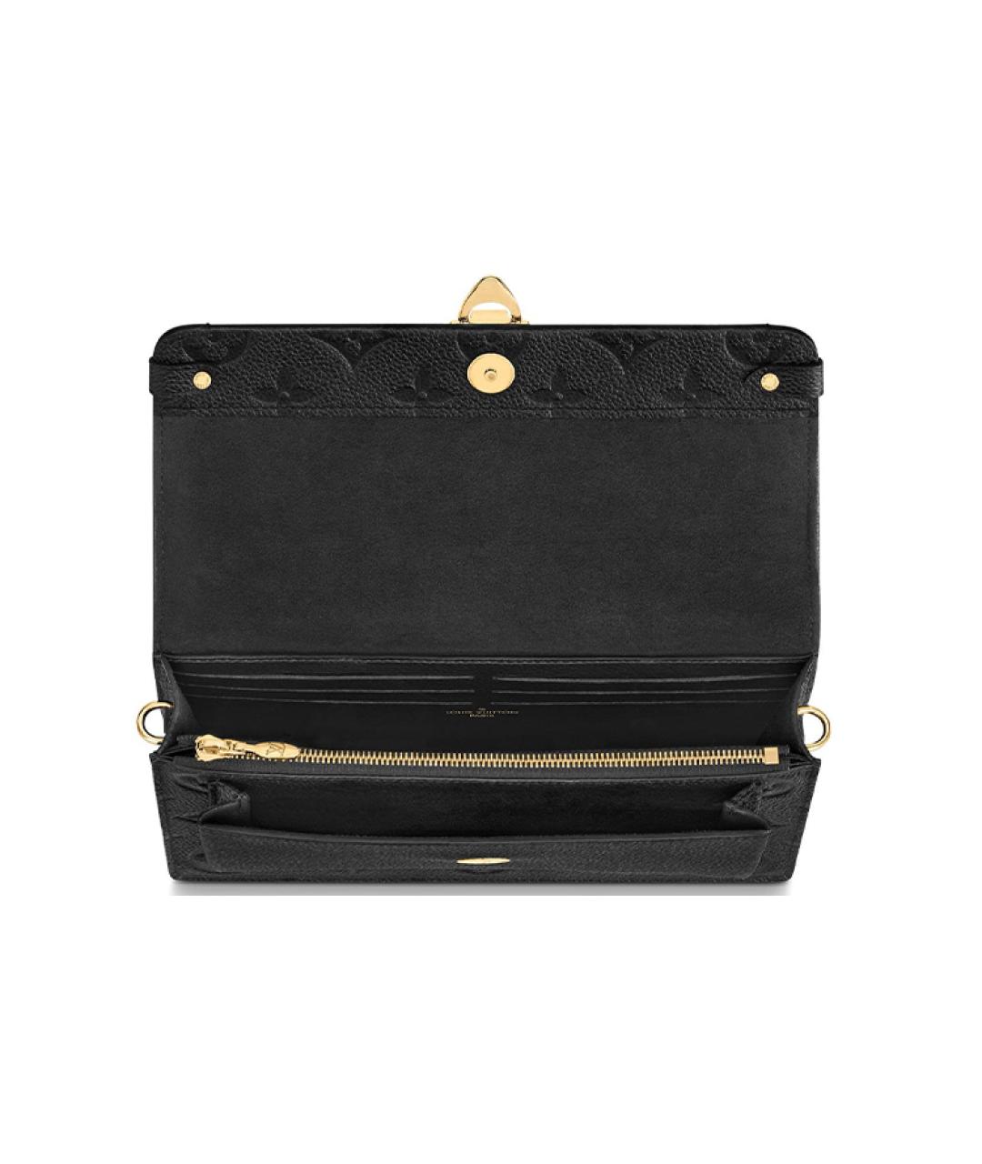 LOUIS VUITTON Черная кожаная сумка через плечо, фото 3