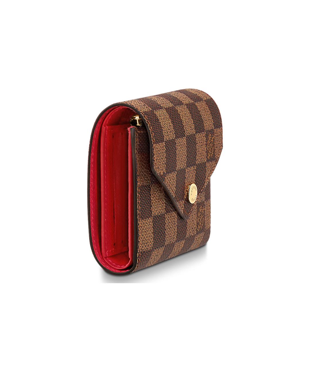 LOUIS VUITTON Коричневый кожаный кошелек, фото 3