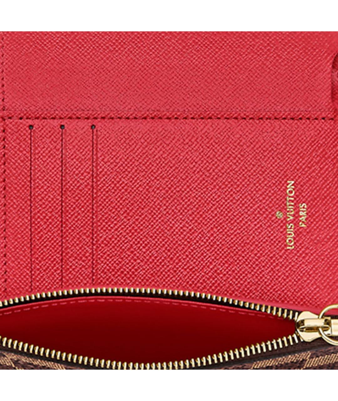 LOUIS VUITTON Коричневый кожаный кошелек, фото 6