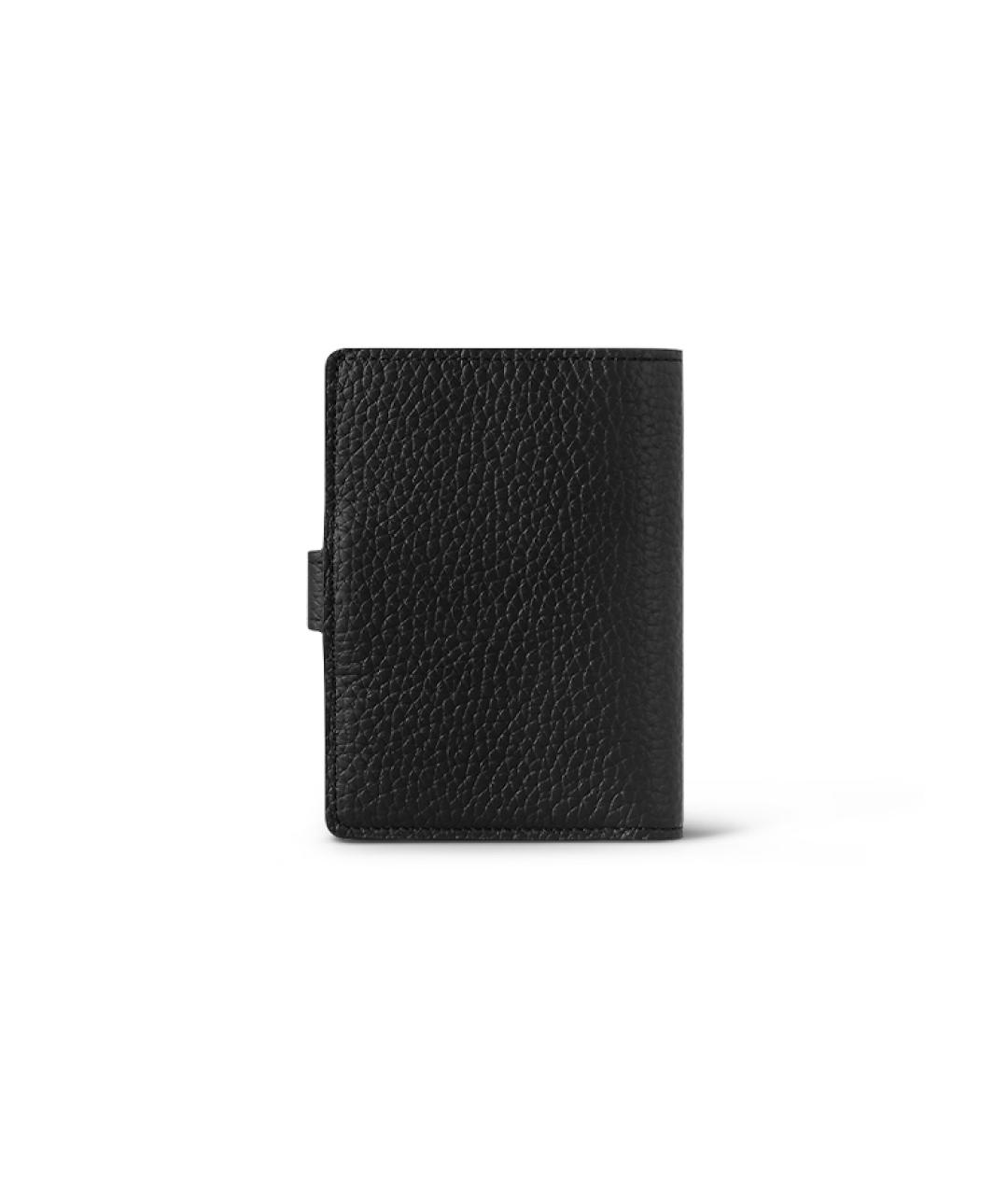 LOUIS VUITTON Черный кожаный кошелек, фото 3