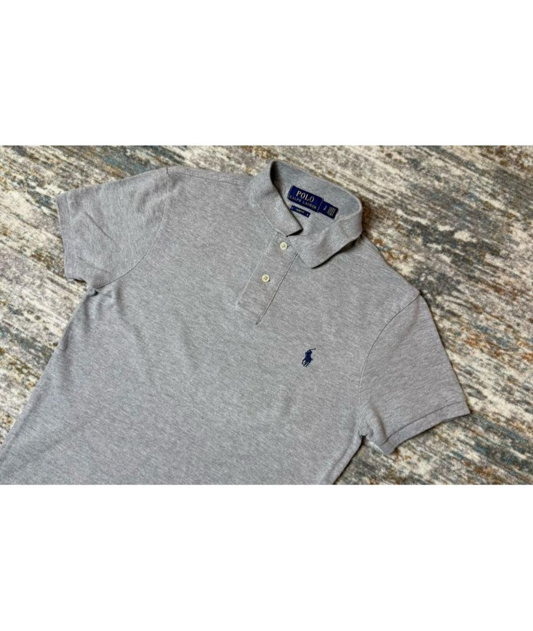 POLO RALPH LAUREN Серое хлопковое поло с коротким рукавом, фото 2