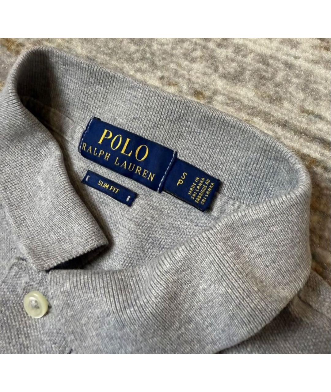 POLO RALPH LAUREN Серое хлопковое поло с коротким рукавом, фото 3