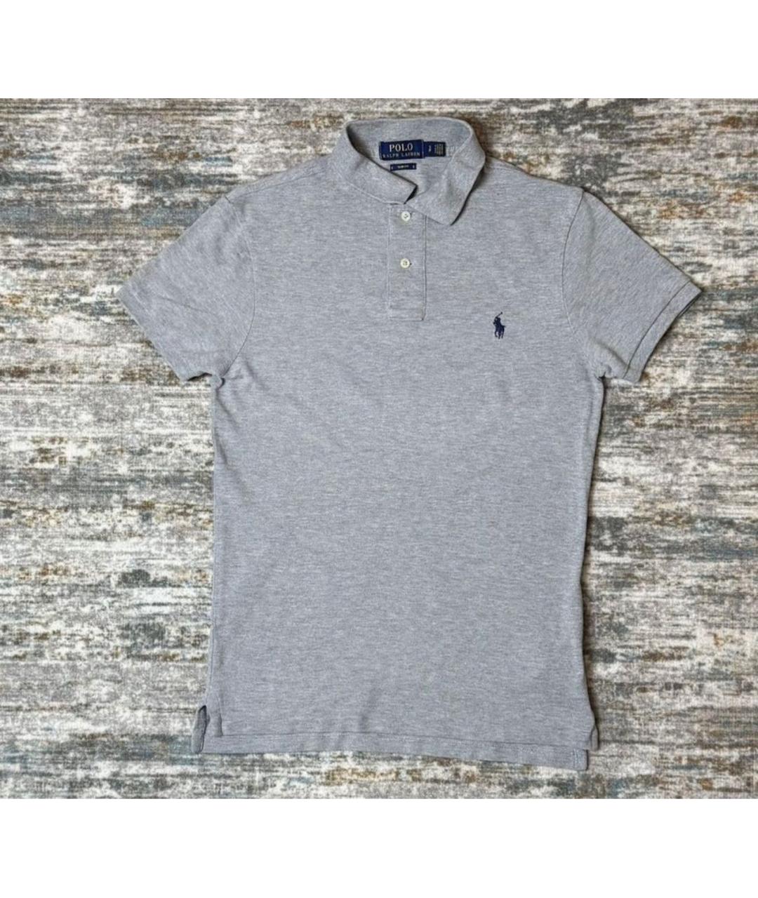 POLO RALPH LAUREN Серое хлопковое поло с коротким рукавом, фото 5