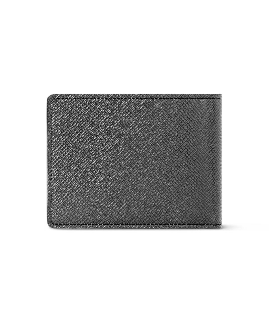 LOUIS VUITTON Черный кожаный кошелек, фото 3