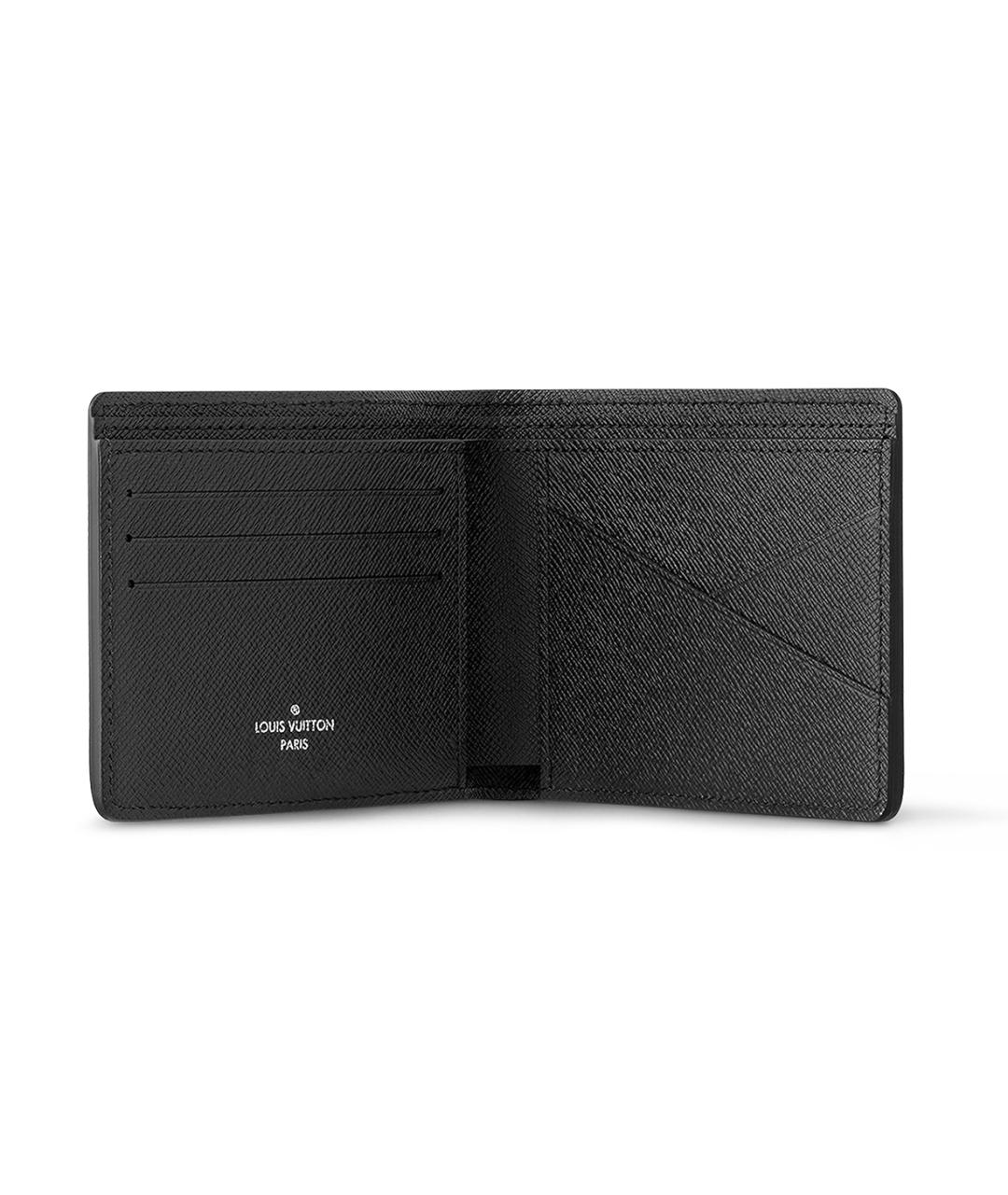 LOUIS VUITTON Черный кожаный кошелек, фото 4