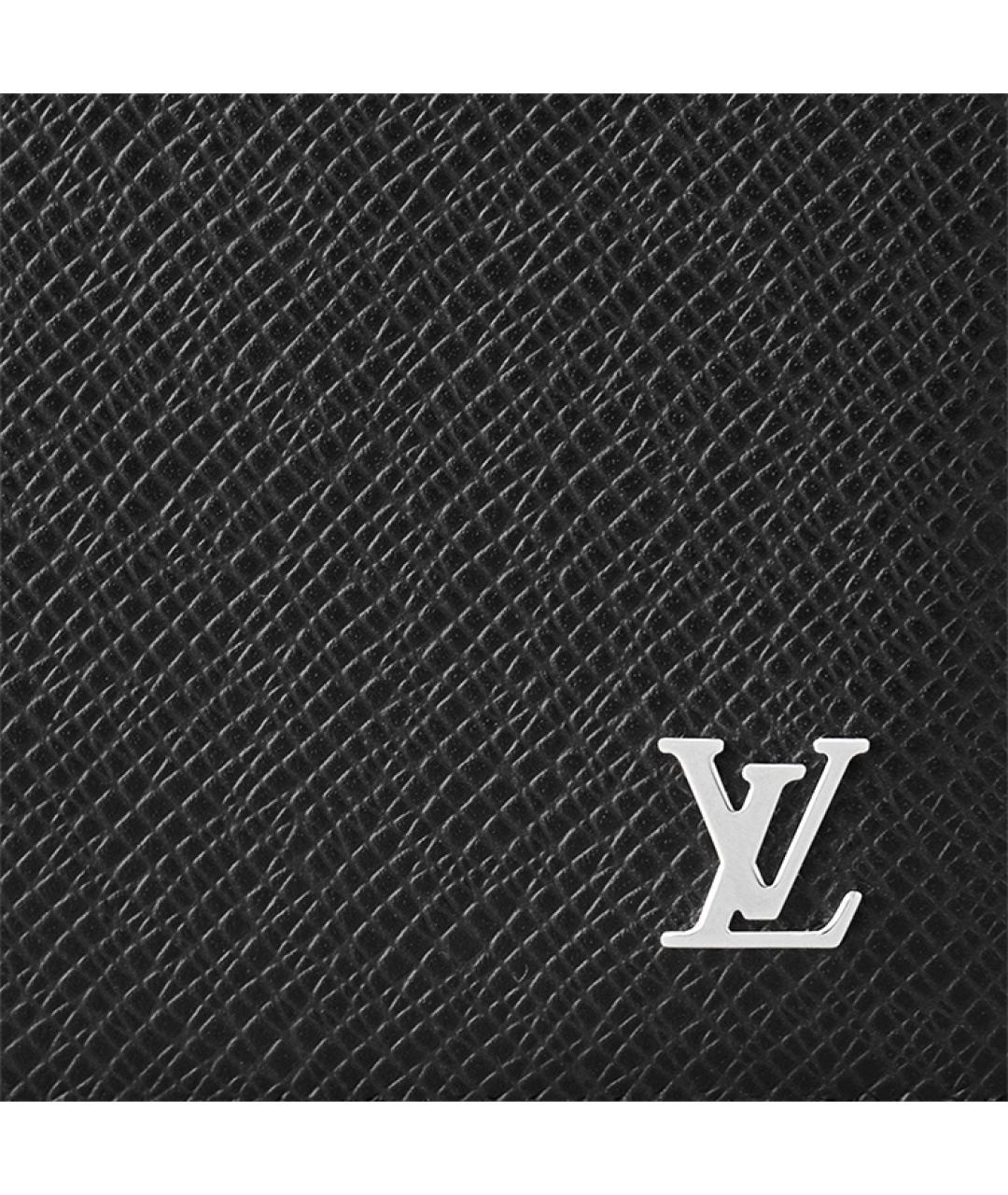 LOUIS VUITTON Черный кожаный кошелек, фото 6