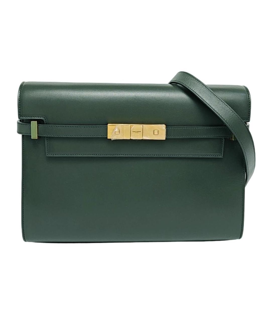 SAINT LAURENT Зеленая кожаная сумка через плечо, фото 6