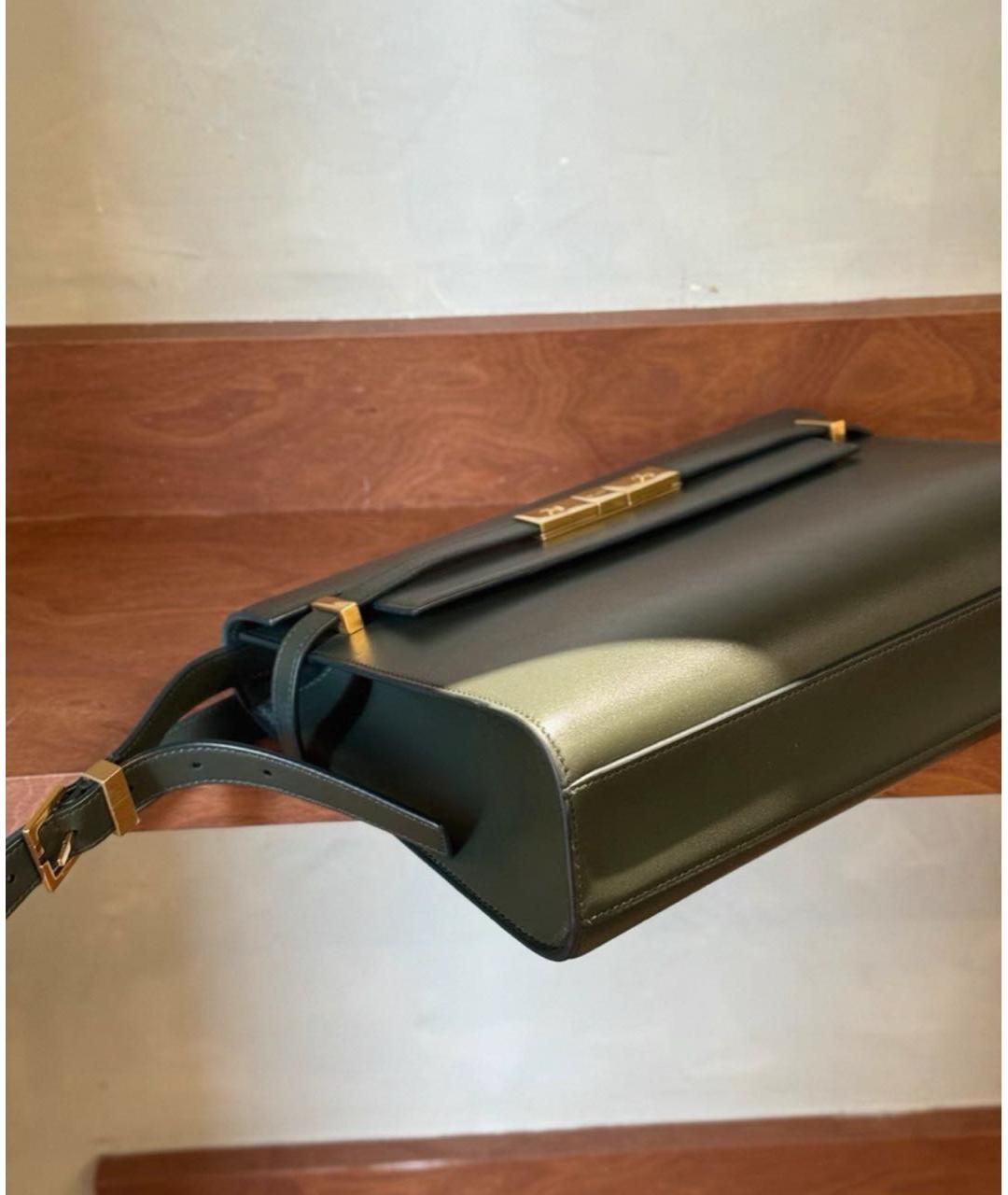 SAINT LAURENT Зеленая кожаная сумка через плечо, фото 3