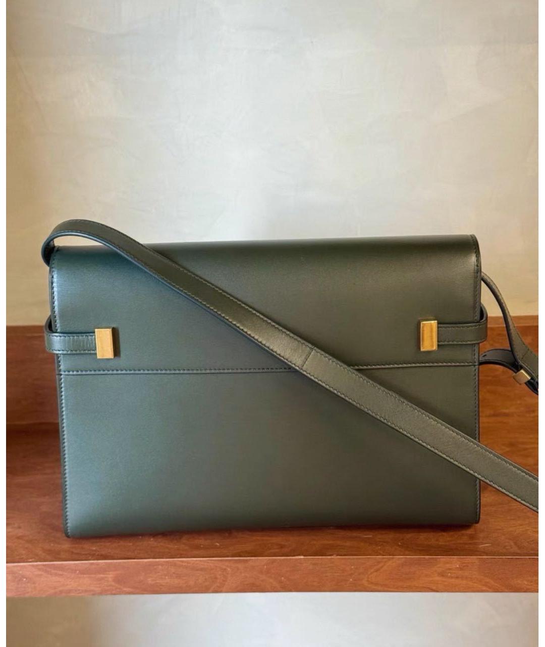 SAINT LAURENT Зеленая кожаная сумка через плечо, фото 5