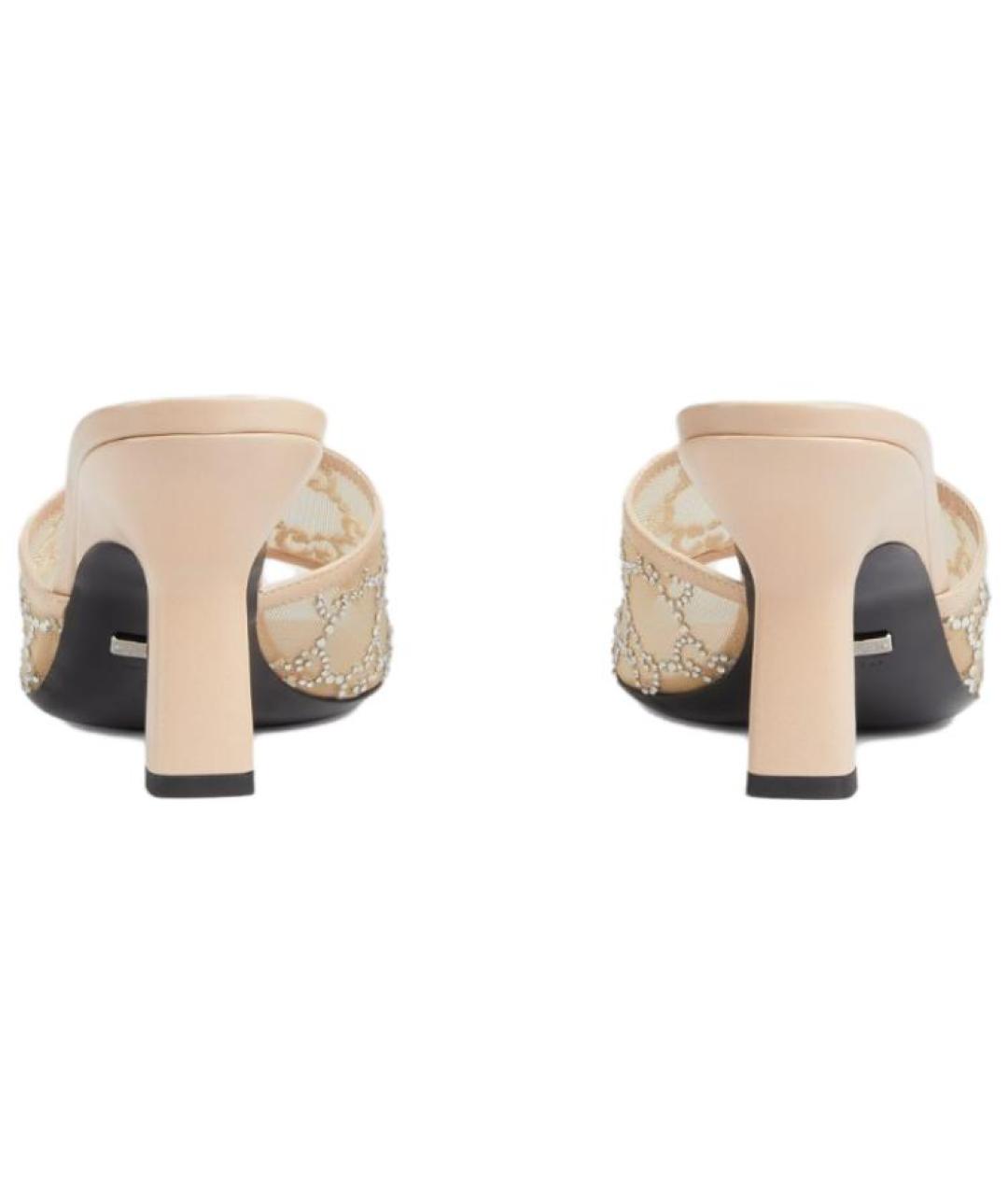 GUCCI Бежевые босоножки, фото 4