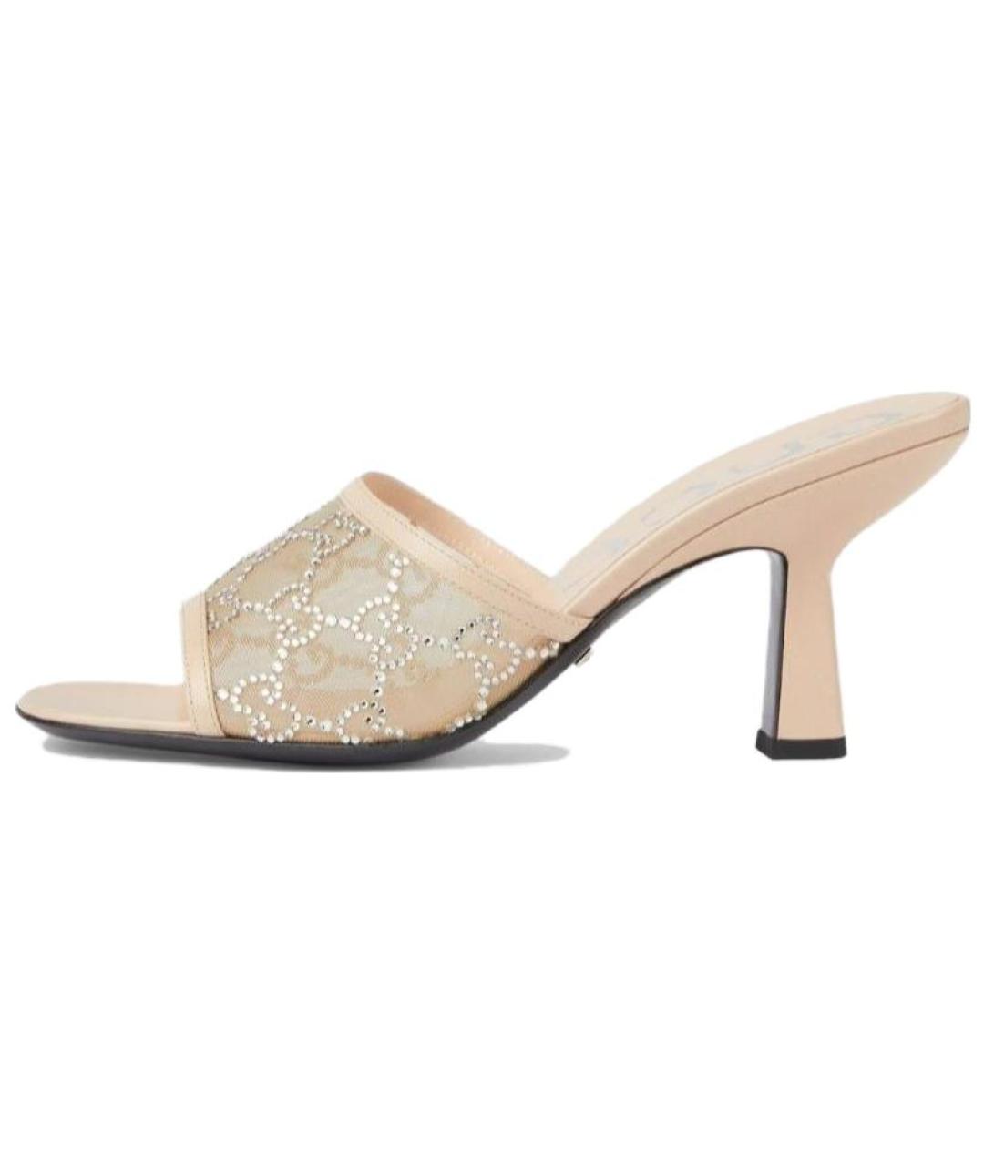 GUCCI Бежевые босоножки, фото 6