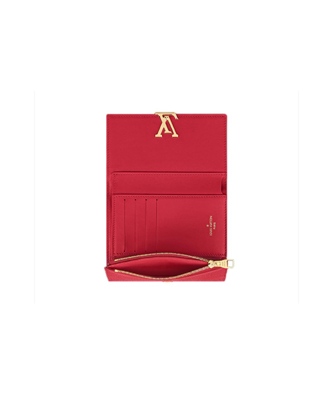 LOUIS VUITTON Красный кожаный кошелек, фото 4