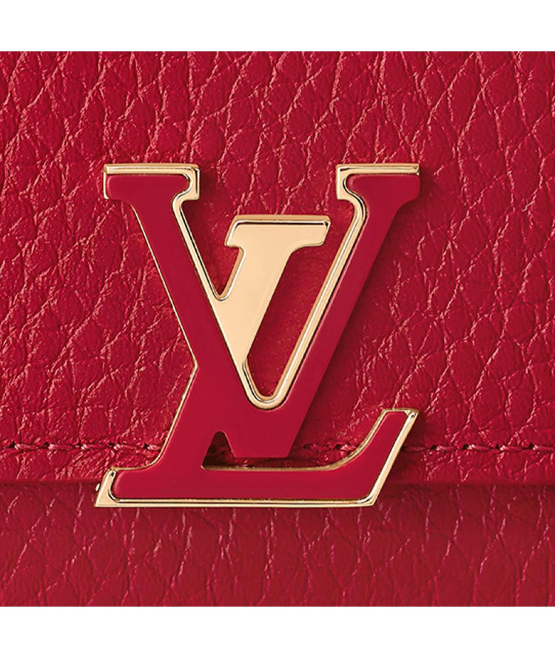 LOUIS VUITTON Красный кожаный кошелек, фото 5
