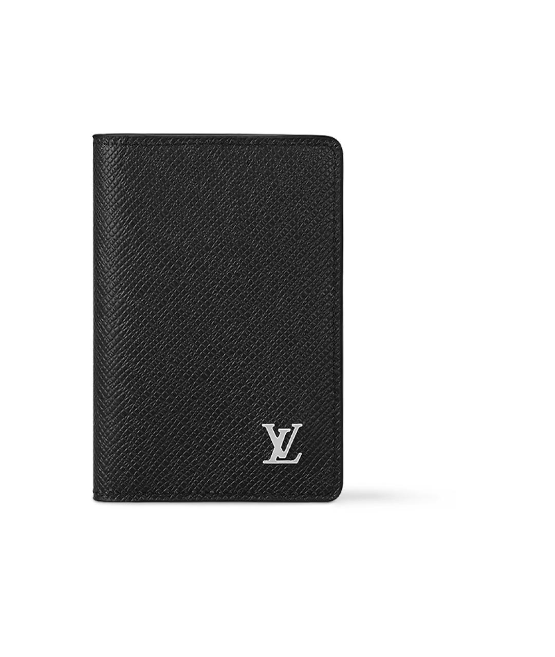 LOUIS VUITTON Черный кожаный кошелек, фото 1