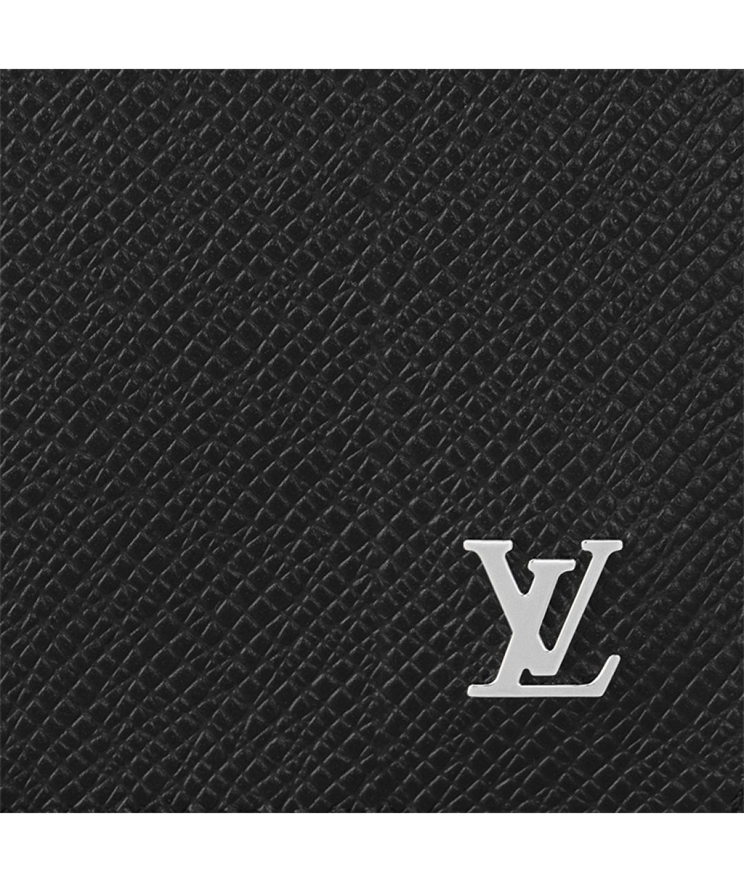 LOUIS VUITTON Черный кожаный кошелек, фото 5