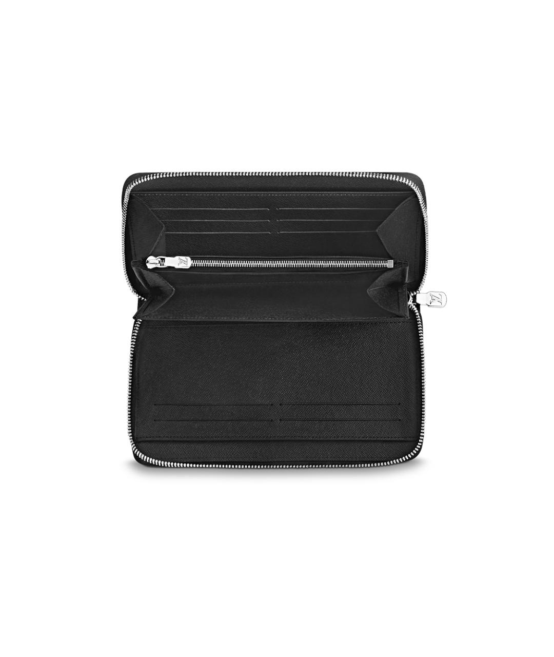 LOUIS VUITTON Черный кожаный кошелек, фото 5