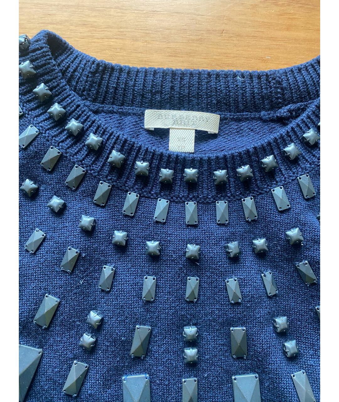 BURBERRY BRIT Темно-синий шерстяной джемпер / свитер, фото 3