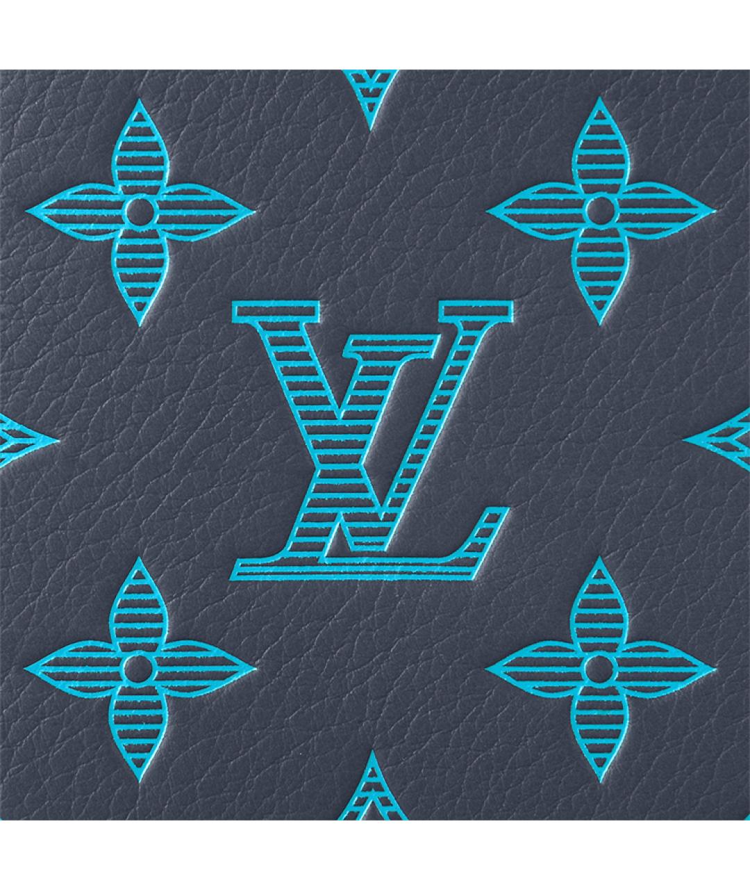 LOUIS VUITTON Синий бархатный кошелек, фото 6