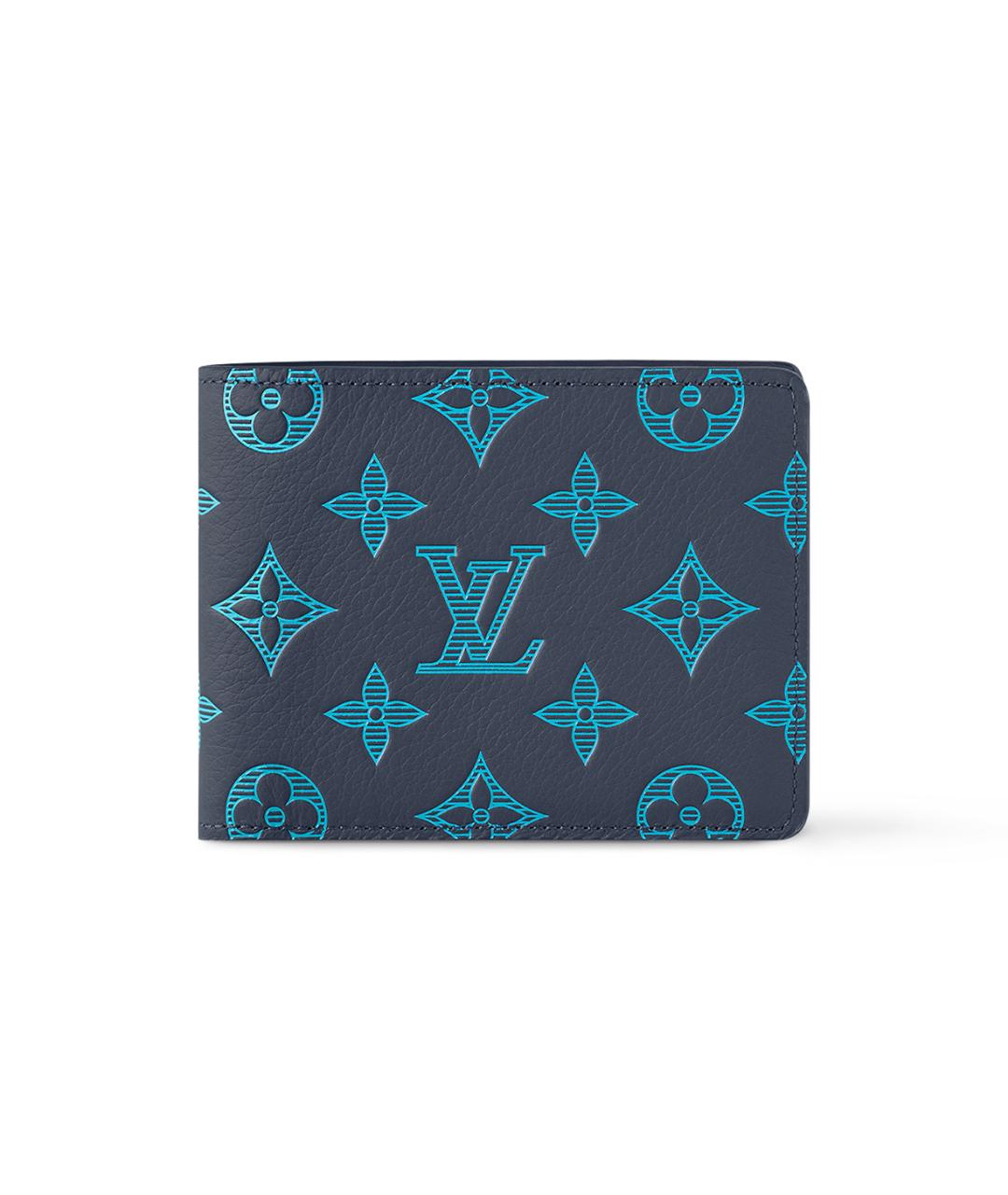 LOUIS VUITTON Синий бархатный кошелек, фото 1