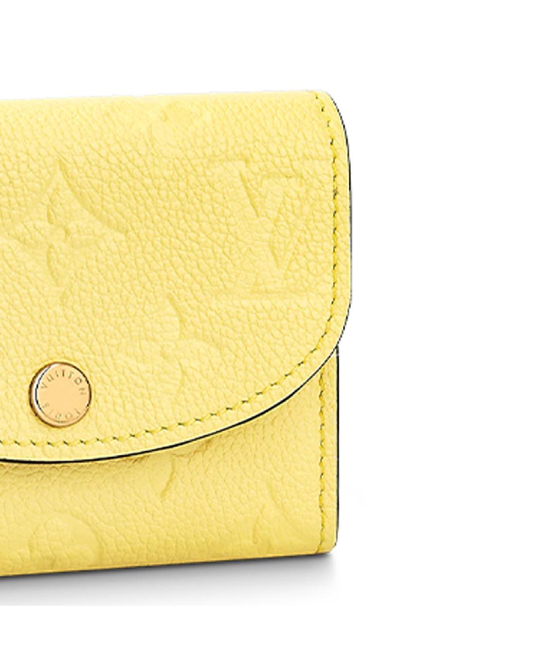 LOUIS VUITTON Желтый кожаный кошелек, фото 3