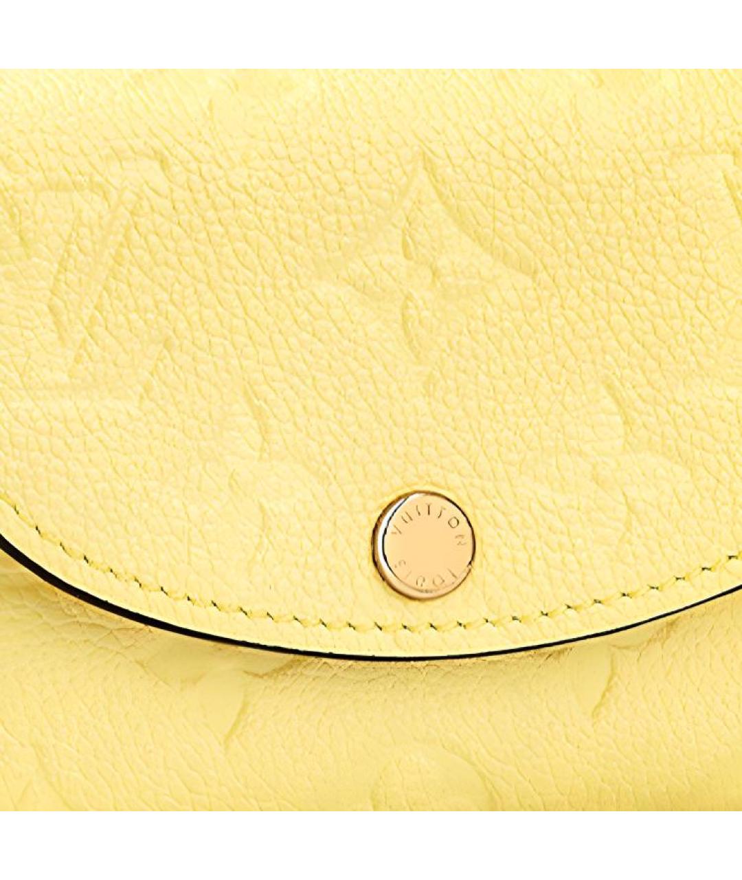 LOUIS VUITTON Желтый кожаный кошелек, фото 2