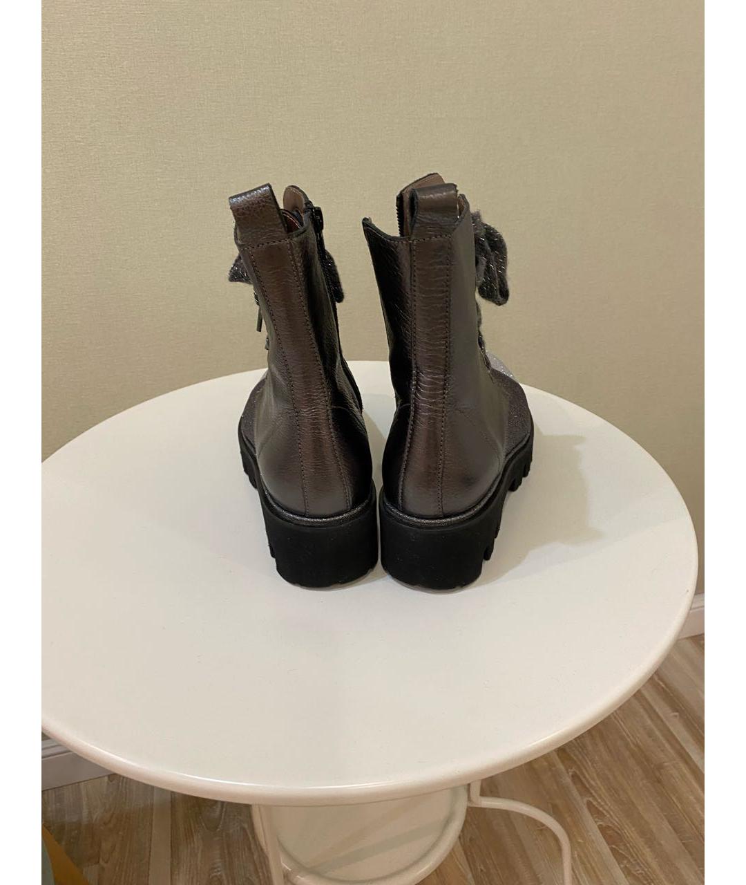 032C Серые кожаные ботинки, фото 4