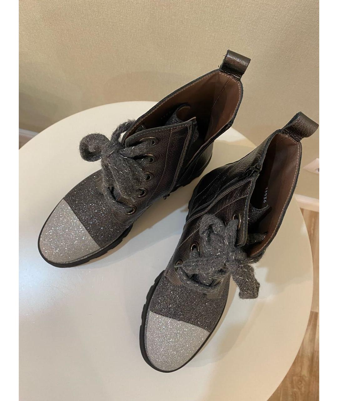 032C Серые кожаные ботинки, фото 3