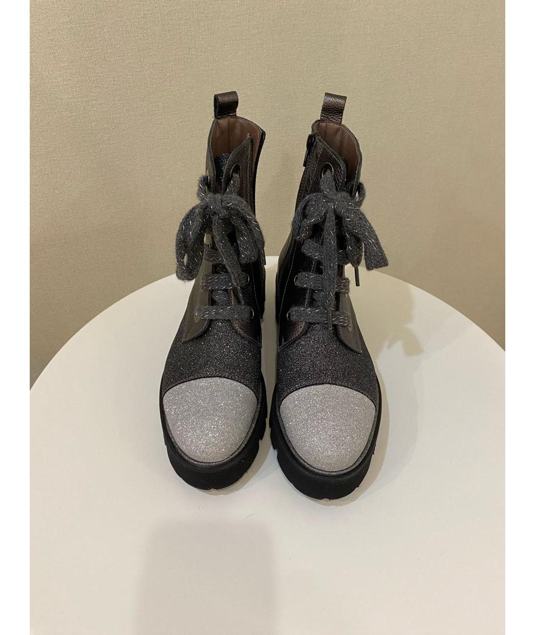 032C Серые кожаные ботинки, фото 2