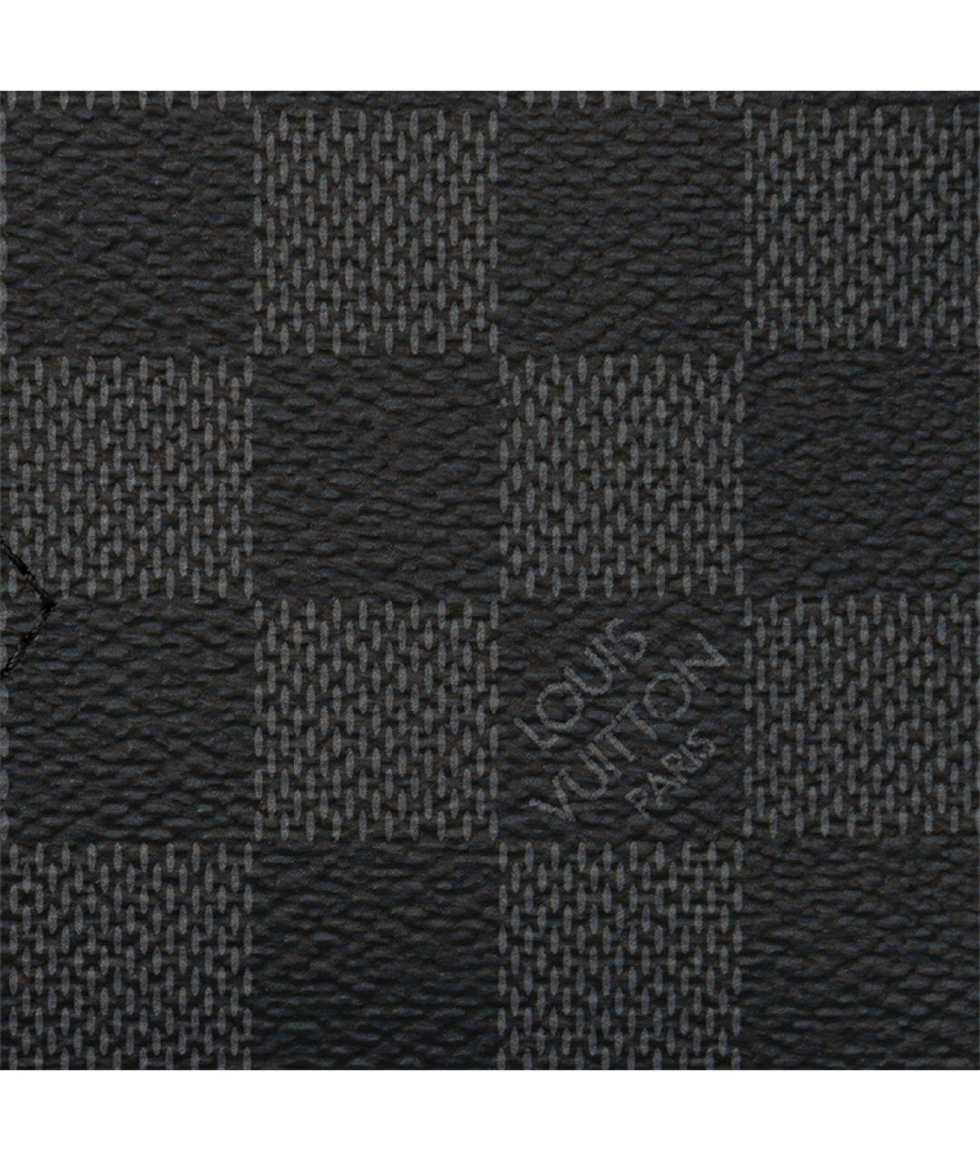 LOUIS VUITTON Черный кожаный кошелек, фото 6