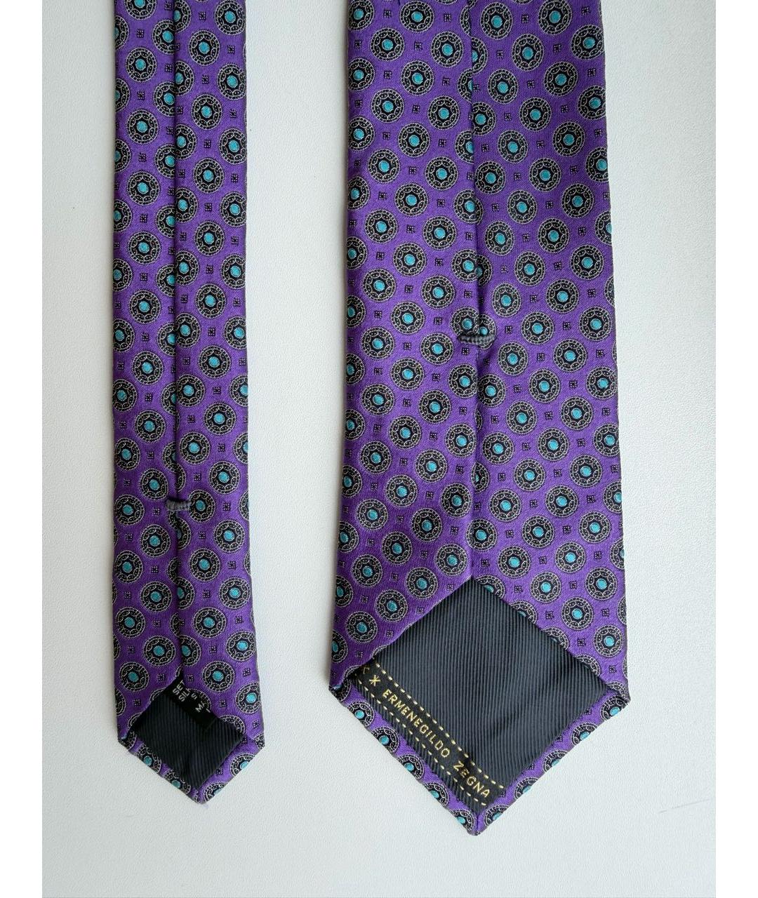 ZEGNA Фиолетовый шелковый галстук, фото 3