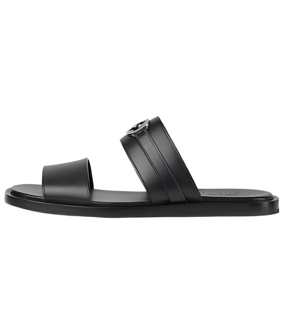 GUCCI Черные кожаные сандалии, фото 2