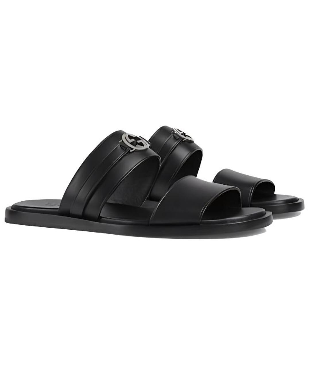 GUCCI Черные кожаные сандалии, фото 3