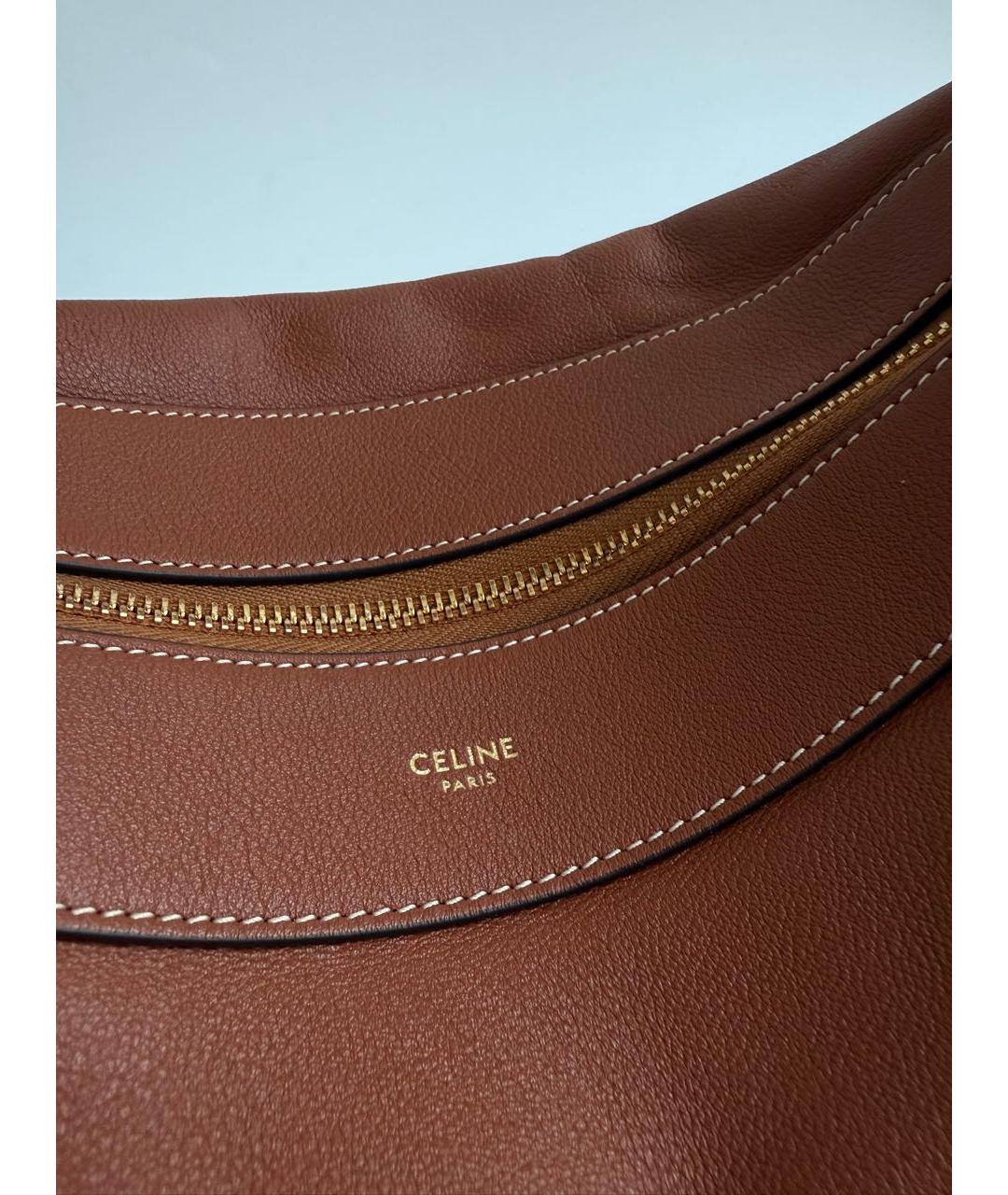 CELINE Коричневая кожаная сумка через плечо, фото 3