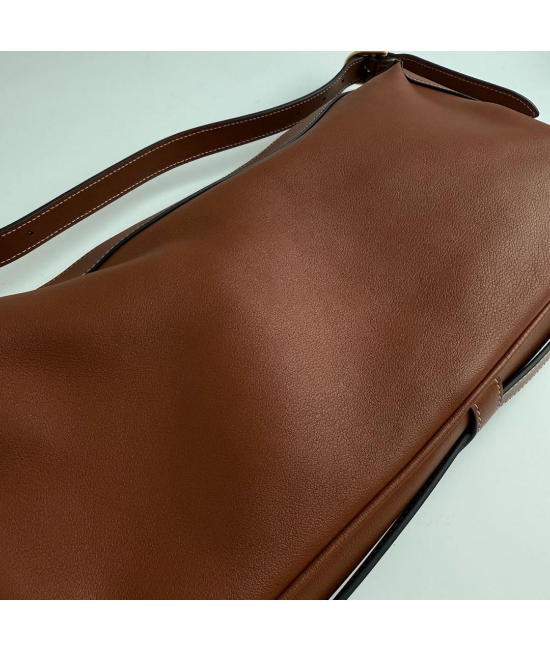 CELINE Коричневая кожаная сумка через плечо, фото 8