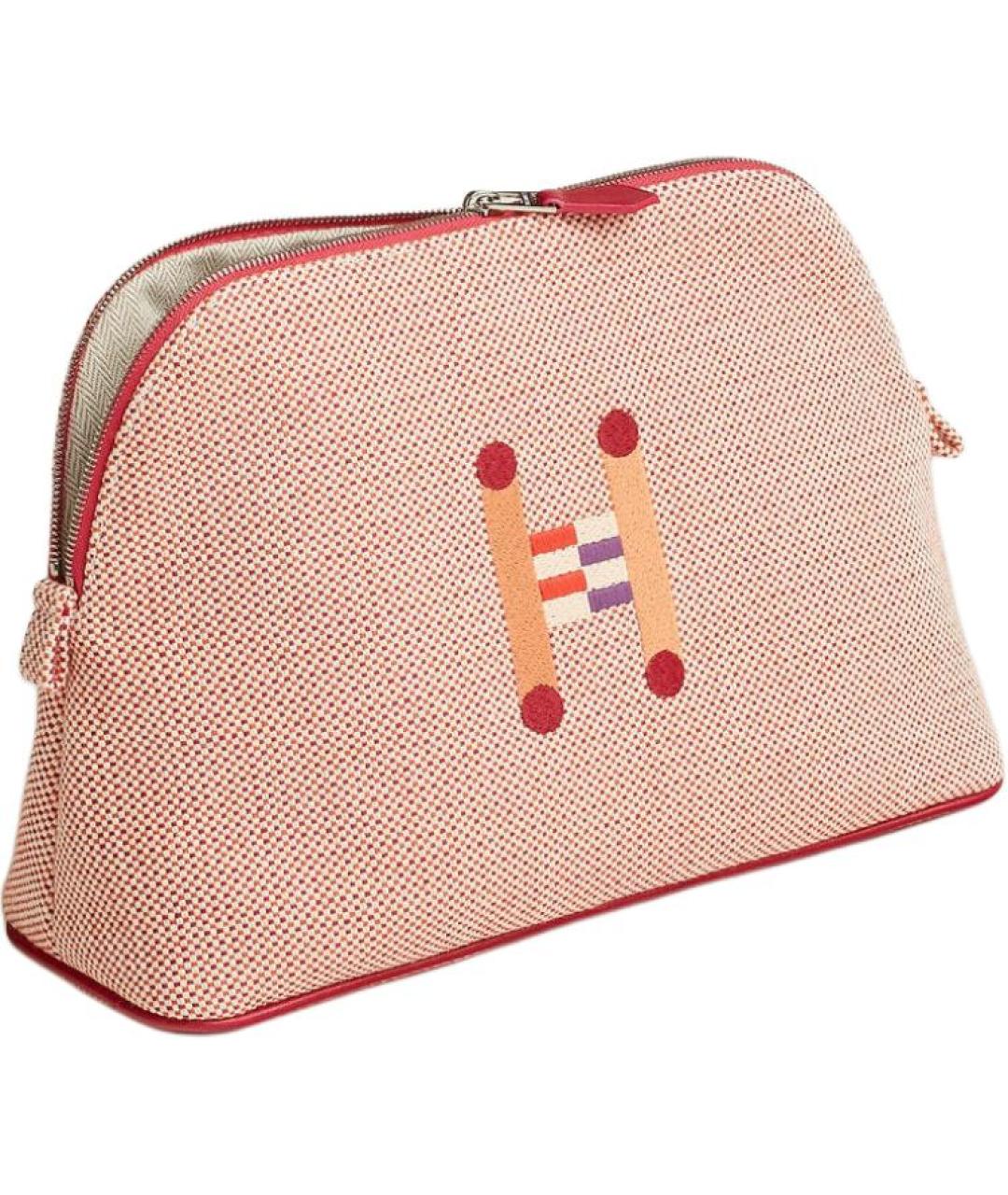 HERMES Оранжевая хлопковая косметичка, фото 1