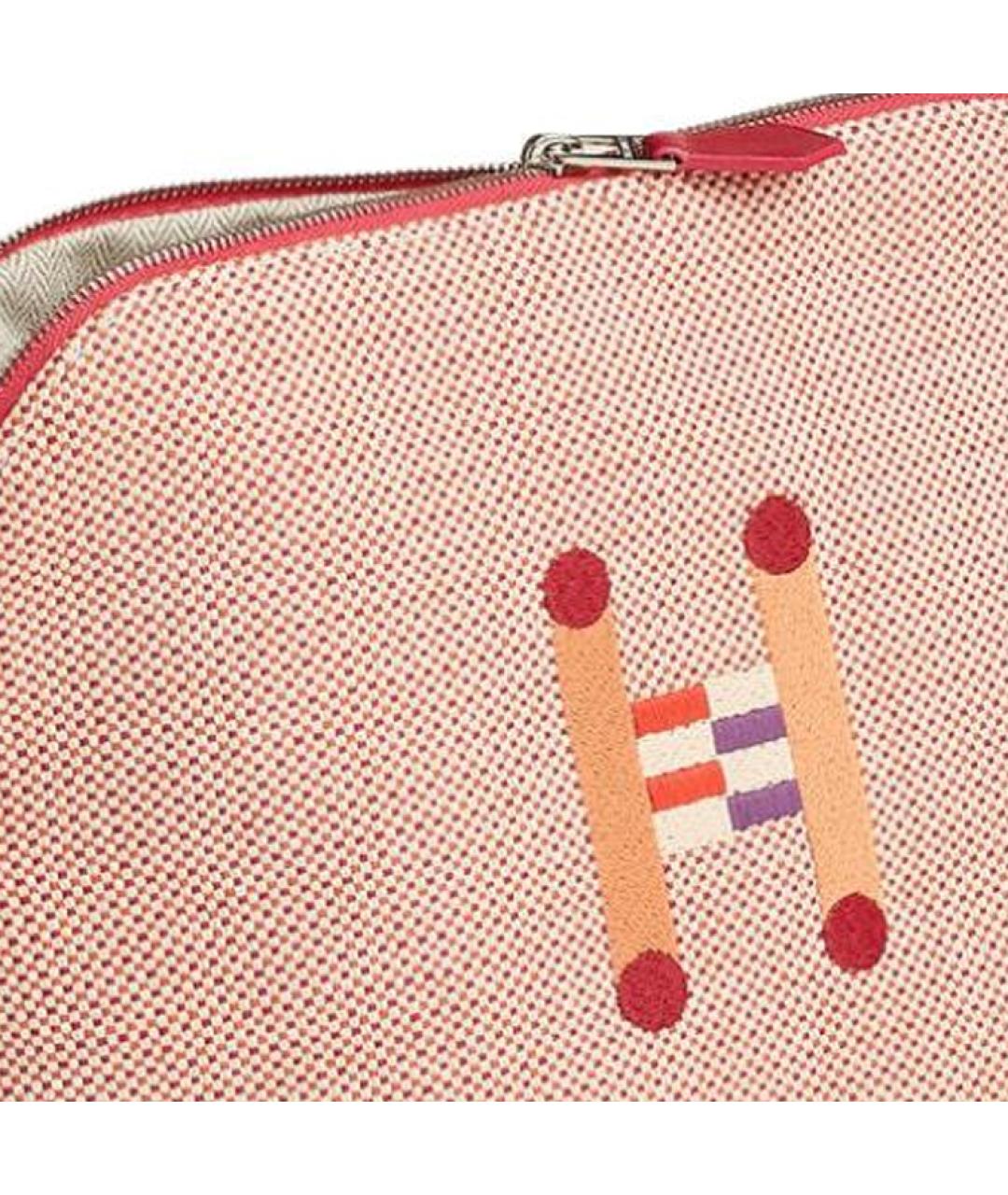 HERMES Оранжевая хлопковая косметичка, фото 2