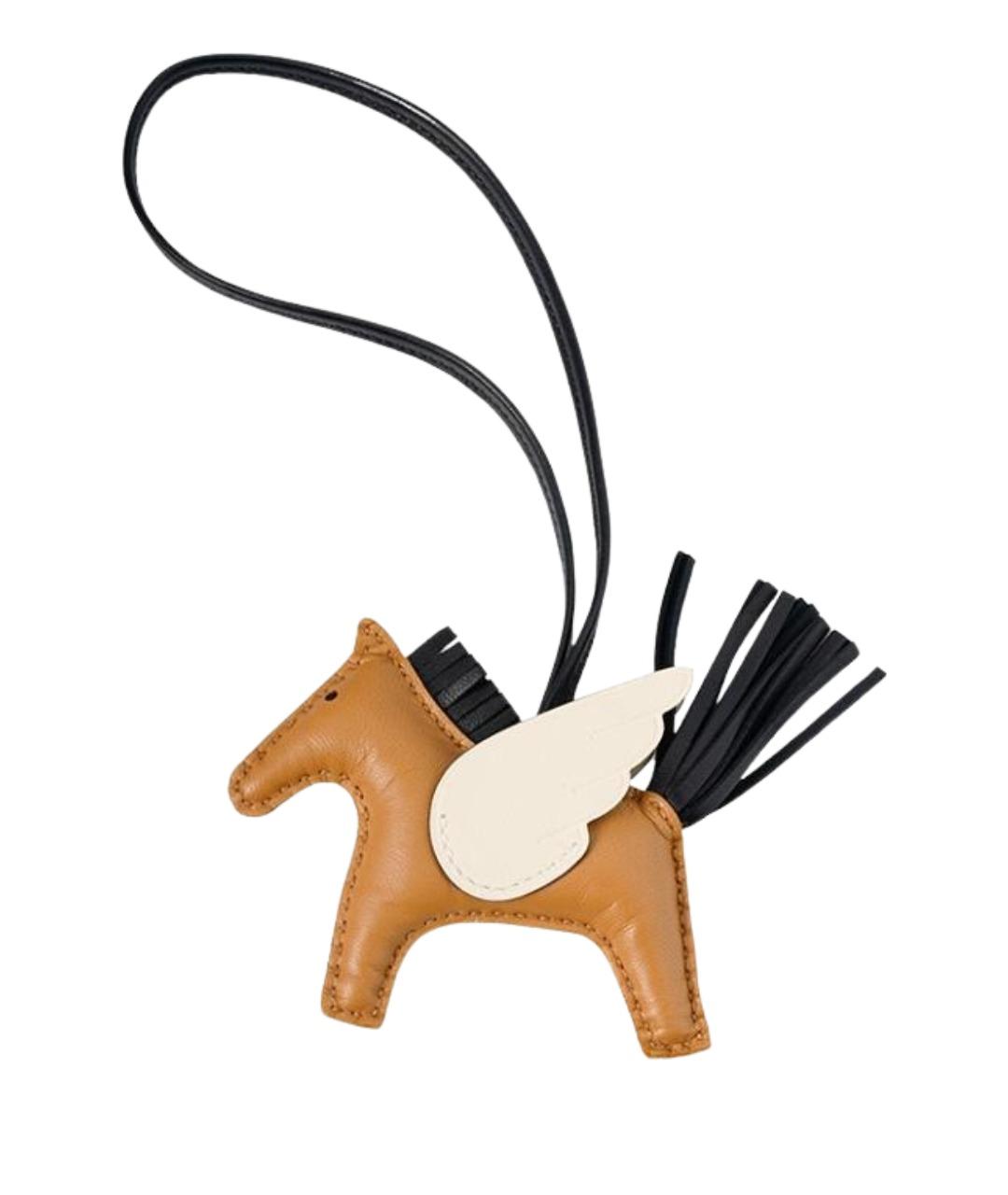 HERMES Коричневый брелок, фото 1