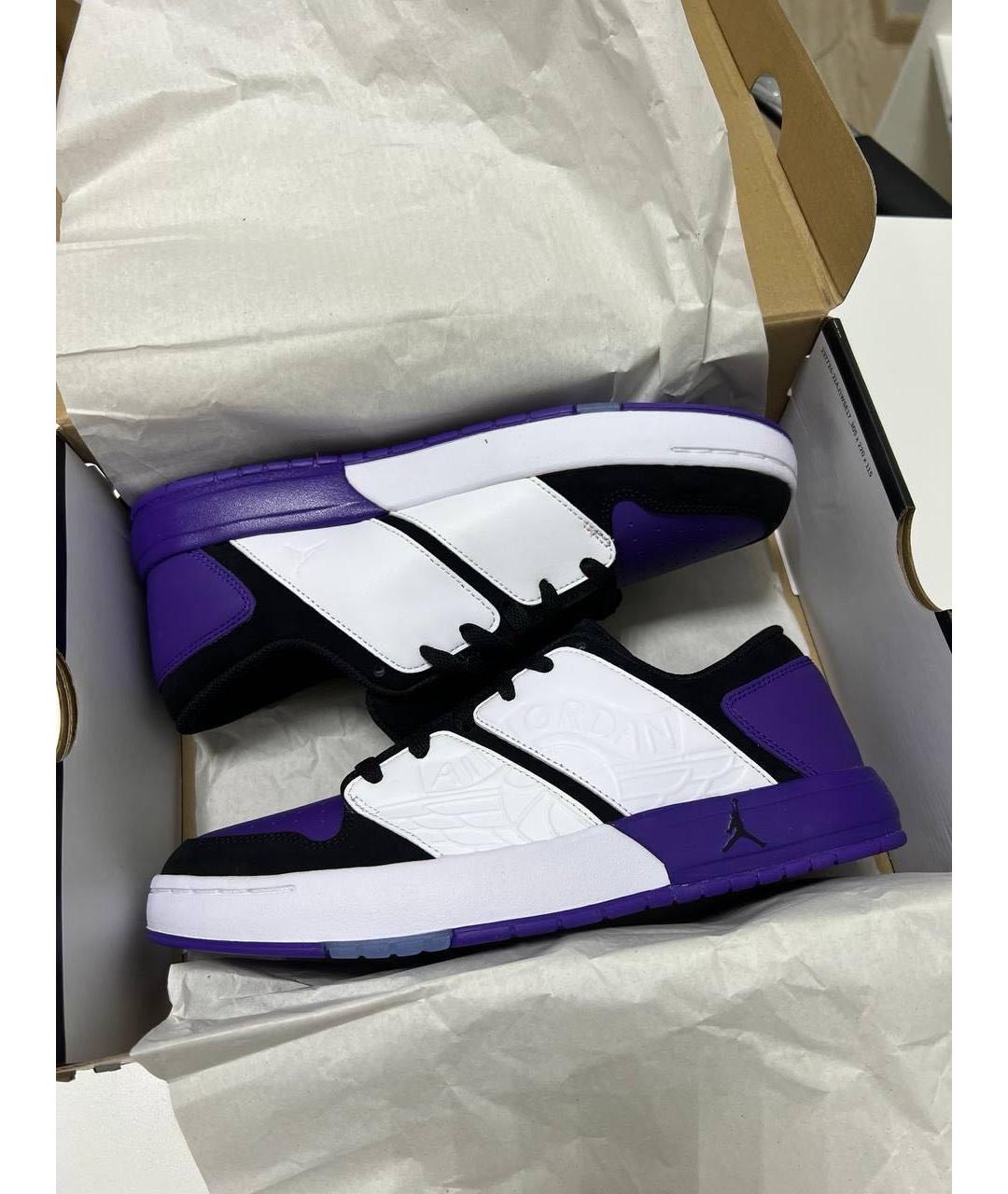 JORDAN Фиолетовые кожаные низкие кроссовки / кеды, фото 2